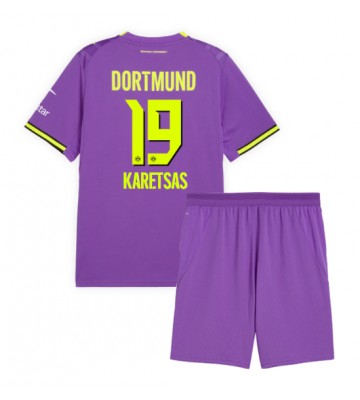 Borussia Dortmund Konstantinos Karetsas #19 Tredjeställ Barn 2026-27 Kortärmad (+ Korta byxor)